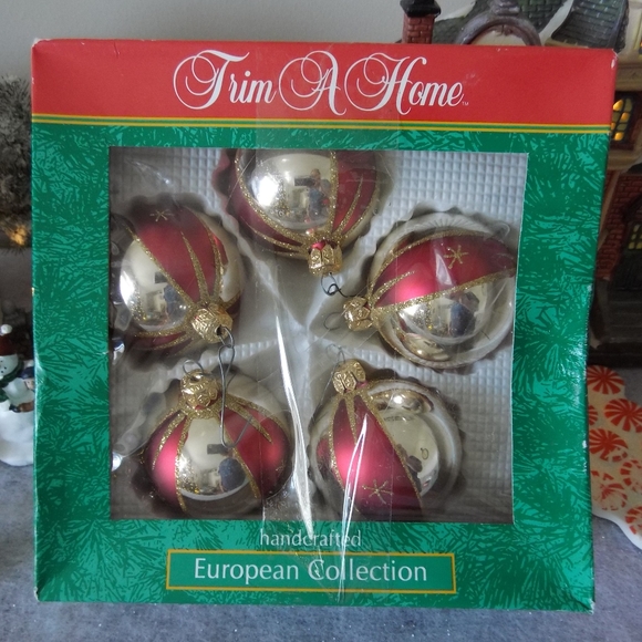 Trim A Home Handcrafted Glass Ornaments Poland 5pc - Picture 2 of 8